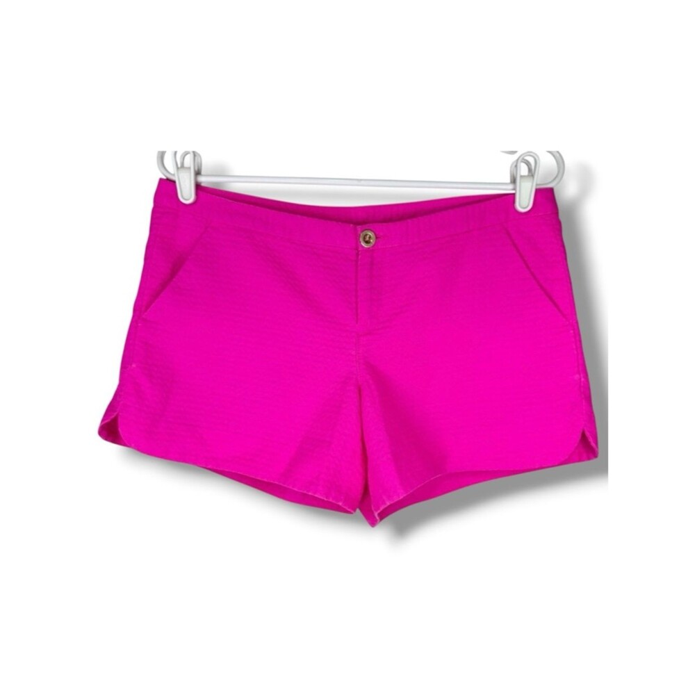 Lilly Pulitzer Hot Pink Textured Adie Shorts Womens Size 6 Resort Coastal Preppy